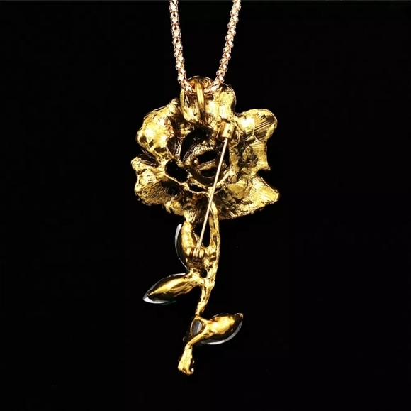 Rose Brooch Necklace - Picture 3 of 4